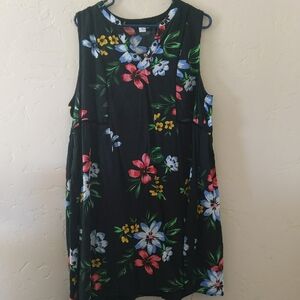 Old Navy Black Floral Midi Dress